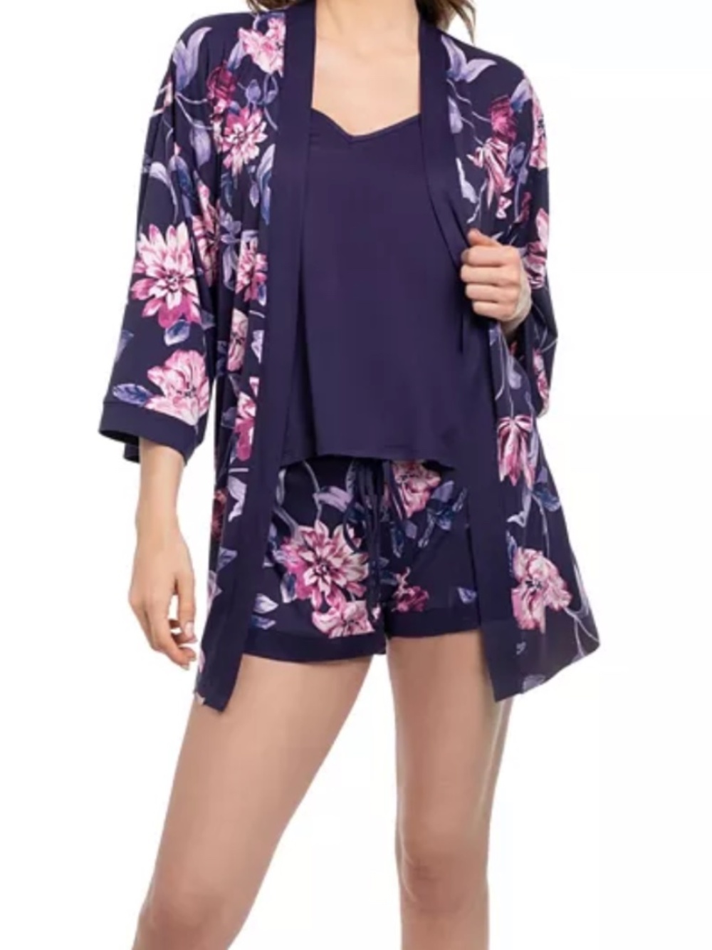 Linea Donatella Women's Jazlyn Knit 3-Piece Travel and Sleep Pajama Set